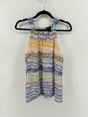 Ann Taylor White and Purple Tank Top